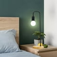 thumbnail image 4 of SINGES Industrial Table Lamp with Wood Base, Dimmable Minimalist Lamp, Nightstand Desk Lamp, Bedside Lamp for Living Room, Bedroom, Office, College Dorm (Without Bulb) (Black), 4 of 9
