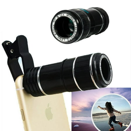 12X Zoom Telephoto Lens, Monocular Telescope, Clip-On HD Phone Camera Lens For iPhone XS Max/XS/XR/X/8 Plus/8, For Samsung Galaxy Note 9/8,S9 Plus/S9,S8 Plus/S8,S7