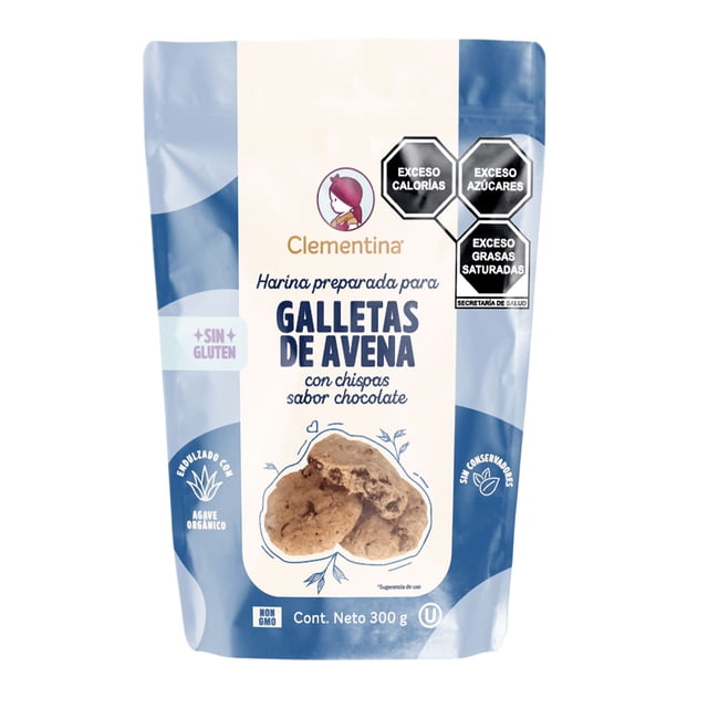 Harina Sin Gluten Clementina para Galletas de Avena con Chispas de Chocolate 300g