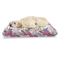 thumbnail image 1 of Garden Art Pet Bed, Pattern with Different Blooming Flowers Delicate Beauty of the Nature Theme, Chew Resistant Pad for Dogs and Cats Cushion with Removable Cover, 24" x 39", Multicolor, by Ambesonne, 1 of 4