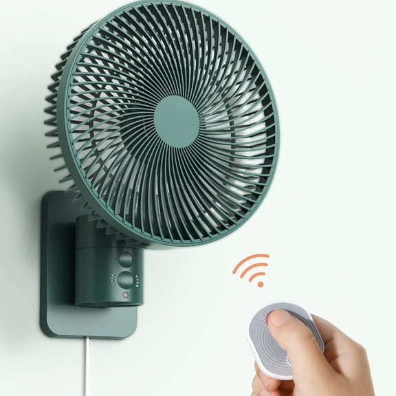 Wall Mounted Oscillating Fan with Remote and Timer,8.5 Inch Small RV Fan with 4 Speeds, 90° Oscillation, 120° Adjustable Tilt, 5.92 feet Wire, Quiet Corner Fans for Bedroom, Indoor Bathroom