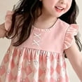 thumbnail image 4 of mgoYE Dress for Toddler 12-18 Months Toddler Girls Back to School Dress Cartoon Casual Print Dresses Short Sleeves Summer Dress Pink, 4 of 5