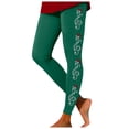 thumbnail image 1 of Zhanying Leggings Thermiques pour Femmes Longueur Cheville Légers Collants Rayés Noirs et Rouges Grande Taille Vert P, 1 of 5