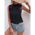 thumbnail image 6 of Women'S Lace Sleeveless Tops Pleated Summer Tank Tops 2025 Dressy Casual Sleeveless Shirts Blouse Black XL, 6 of 9