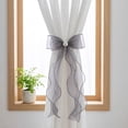 thumbnail image 6 of Lace Bow Curtain Tiebacks, Silky Ribbon Bowknot Curtain Holdbacks for Sheer Curtains, Decorative Curtain Accessories for Bedroom Living Room Wedding Decor (1 Pack, Gray), 6 of 7
