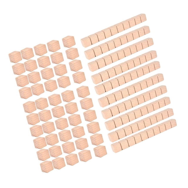 Montessori DIY Wooden Base Ten Blocks Math Learning Toy Manipulative Early Math Learning Package A