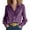 Purple, variant on QSAWXQZ Women's Velvet Button-up Shirt Ruffled Lapel Collar Long Sleeve Solid Cardigan Dressy Blouse Red L