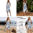 thumbnail image 5 of Xixirimido Blue Toile De Jouy Print Hawaii Couple Matching Outfit Men's Hawaiian Shirt and Women's Summer Sleeveless Dress Soft Midi Beach Dress Matchable Couple Outfits, 3XL, 5 of 7