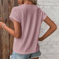 thumbnail image 5 of AOOCHASLIY Women's V Neck Lace Crochet Eyelet Tops Short Sleeve Casual Shirts Blouses, 5 of 7