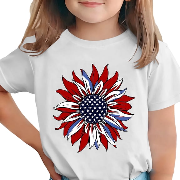 FAVIPT American Flag Shirt Teen Girls Boys 250 Years America Shirts Stars and Stripes Tee Red White Blue Independence Day Tops White,170