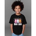 thumbnail image 1 of Halloween T-shirt - Halloween Boo Hoo Trio short-sleeved T-shirt Casual Wear, Seasonal Clothing, Playful Design, Fun Graphic Tee, Breathable Material, Soft Fabric, Short Sleeve Top, Printed Tee, 1 of 6