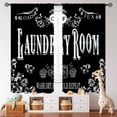 thumbnail image 5 of Laundry Room Curtains for Windows,Rustic Farmhouse Dry Wash Fold Repeat Country Vintage Black Window Treatments Bedroom Living Room Bathroom Room Curtain 2 Panel,42X54 Inch, 5 of 5