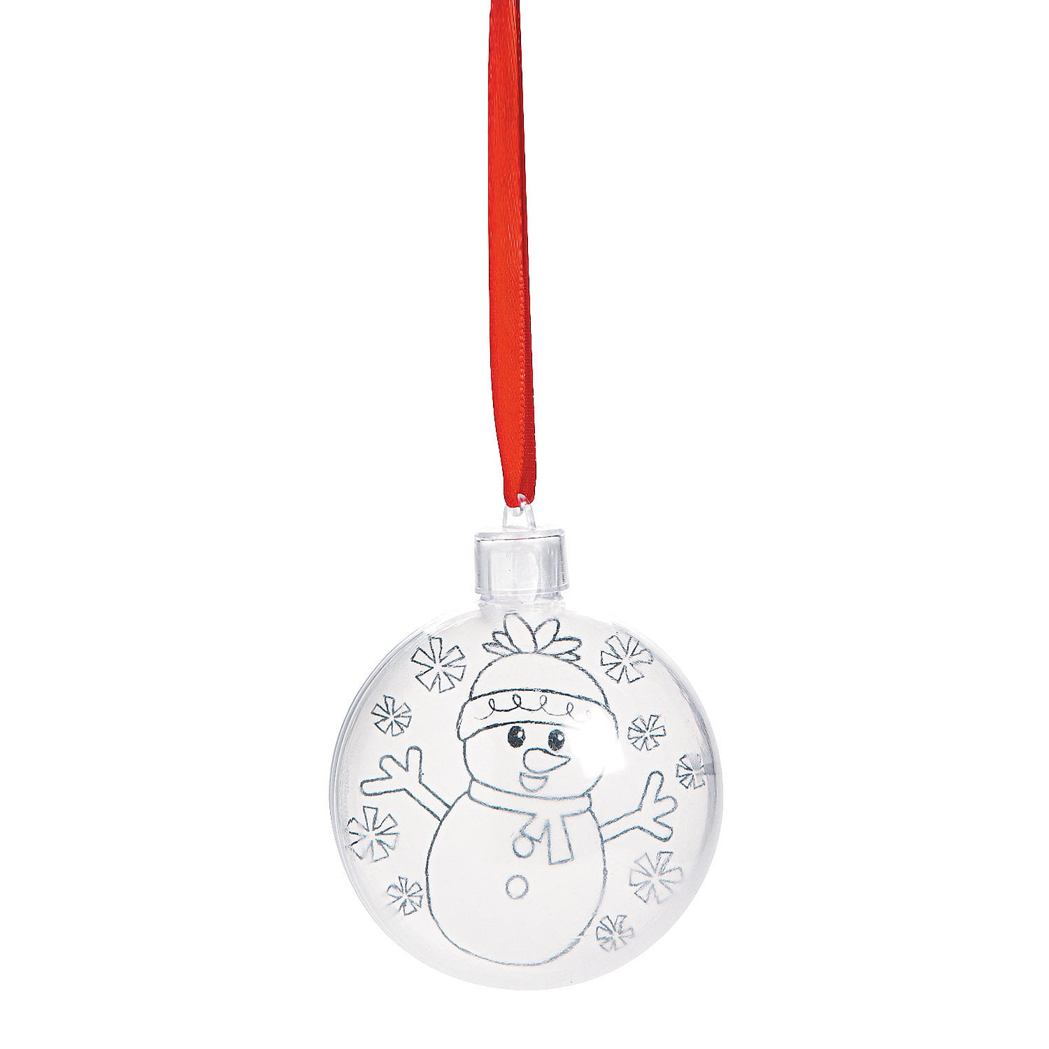 Color Your Own Plastic Bulb Winter Ornament 12 - Craft Kits - 12 Pieces