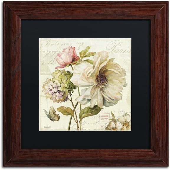Trademark Fine Art "Marche de Fleurs II" Canvas Art by Lisa Audit, Black Matte, Wood Frame