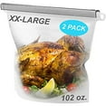 thumbnail image 1 of Silicone Food Storage Bag 102oz XXL Set of 2] Reusable Freezer Bags - Zero Waste Food and container Lids Reusable Silicone containers with Lid, Sous Vide, Extra Large Bags, 1 of 4