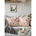 thumbnail image 2 of Outdoor Pillows Waterproof, Thanksgiving Fall Bedding Throw Pillows with Insert for Couch Sofa Bed, Autumn Orange Pumpkin Flowers Floral 18x18 Inch Pillowcases Decorative Patio Pillow Set of 1, 2 of 7