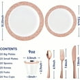 thumbnail image 5 of 150 Count Rose Gold Dinnerware Set, Elegant Plastic Plates Include: 25 Gold Lace Plastic Plates, 25 Dessert Plates, 25 Forks, 25 Knives, 25 Spoons, 25 Cups For Party, Thanksgiving, 5 of 5