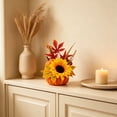 thumbnail image 6 of Racsoh Mini Artificial Pumpkin Tabletop Ornament, Faux Fall Floral Arrangement with Sunflower and Berry, for Thanksgiving Halloween Mantel Decor (A), 6 of 7