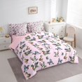 thumbnail image 3 of Homewish Rustic Mallard 7-Piece Bedding Comforter Set,Country Farm Duck King Bedding Sets,Pink Gray Green Bed Sheets For Girls Kids,Ultra Soft Home Decor Reversible, 3 of 8