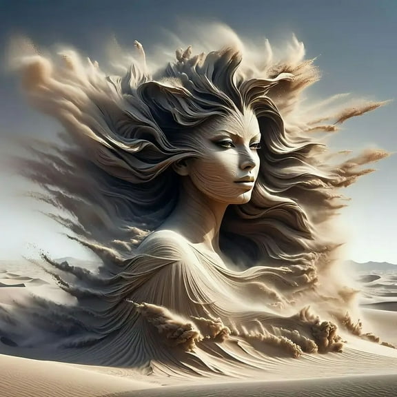 Diamond Painting Kits for Adults Elegant Woman and Sand Dunes Design Full Drill DIY Diamond Art for Adults Beginners Picture Art Crystal Painting for Home Wall Decor