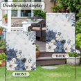 thumbnail image 2 of Christmas Blue Poinsettia House Flag 28 x 40 Inches, Winter Flower Fruits Leaf Snowflakes Weather Proof Outdoor Patio Flags Double Sided Small House Decoration for Yard Lawn Outside Home, 2 of 9