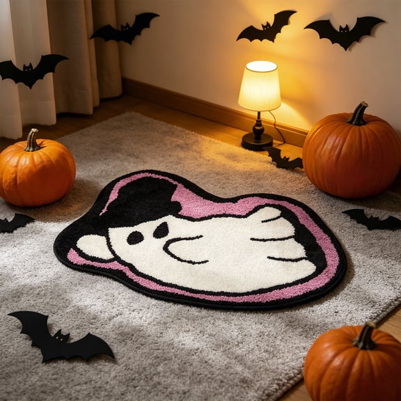 VOTRUDI Halloween Thanksgiving Doormat 7.87"x7.87" Ghost Absorbent Quick Dry Indoor Outdoor Entryway Front Door Welcome Mat
