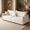 Beige+White, variant on 81.9" King Pull Out Sofa Bed, 3-in-1 Convertible Velvet Couch with 3 Pillows, Beige+White