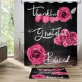 thumbnail image 3 of Juego de 4 cortinas de ducha con rosas amarillas con alfombras antideslizantes, tapa de inodoro y alfombrilla de baño, decoración de baño elegante y llamativa con motivos florales, agradecidos,, 3 of 6