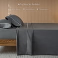 thumbnail image 5 of MooMee Extra Long Staple Cotton Queen Sheet Set 600 TC Egyptian Cotton Texture Silky Sateen Smooth Luxury (Dark Grey), 5 of 6