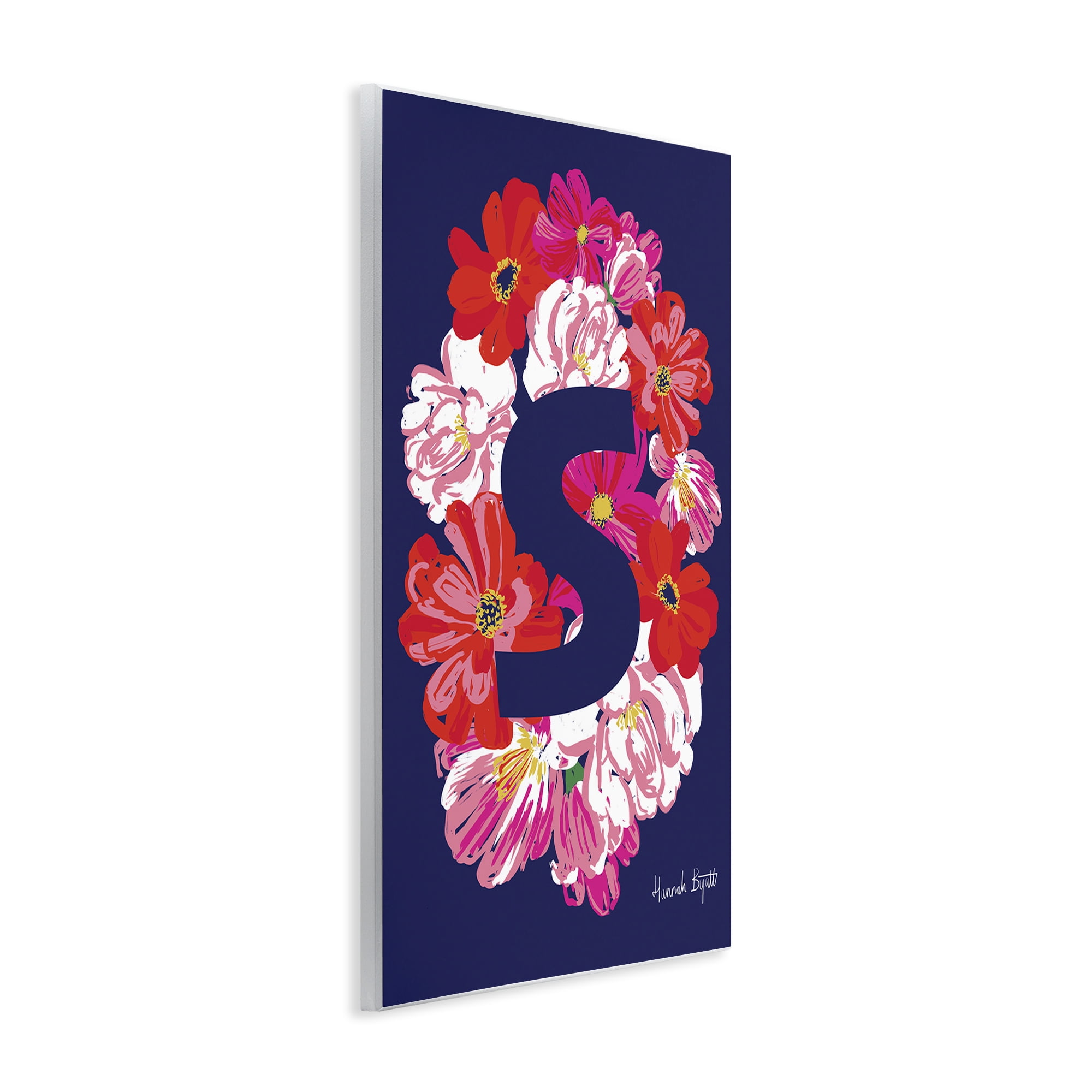 Stupell Industries Floral Bloom Letter S Botanical & Floral Painting Unframed Art Print Wall Art, 10 x 15