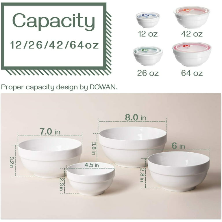 DOWAN Ceramic Bowls with Lids, Serving Bowls with Lids, Food