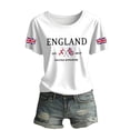 thumbnail image 4 of Women Blouses Short Sleeve Shirts British Print Crew Neck T Shirt Casual Tee Top Ladies Fashion Trendy Blouse S, 4 of 5