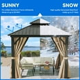 thumbnail image 2 of Dextrus 10ft x10ft Double Roof Hardtop Gazebo with Netting&Curtains, Outdoor Aluminum Gazebo with Heavy Duty Galvanized Steel,Ideal for Patio Lawn and Garden,Brown Curtain, 2 of 5