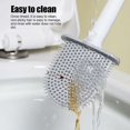 thumbnail image 4 of Juego de estropajo para inodoro de material suave, diseño de ventilación con mango largo para una limpieza fácil, cepillo de inodoro de diseño moderno montado en la pared y soporte para baños, 4 of 5