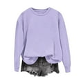 thumbnail image 2 of BLVB Sweatshirt for Women Long Sleeve Shirts Crewneck Sweaters Solid Color Pullover Fall Fashion Outfits Trendy Tunic Tops, 2 of 5