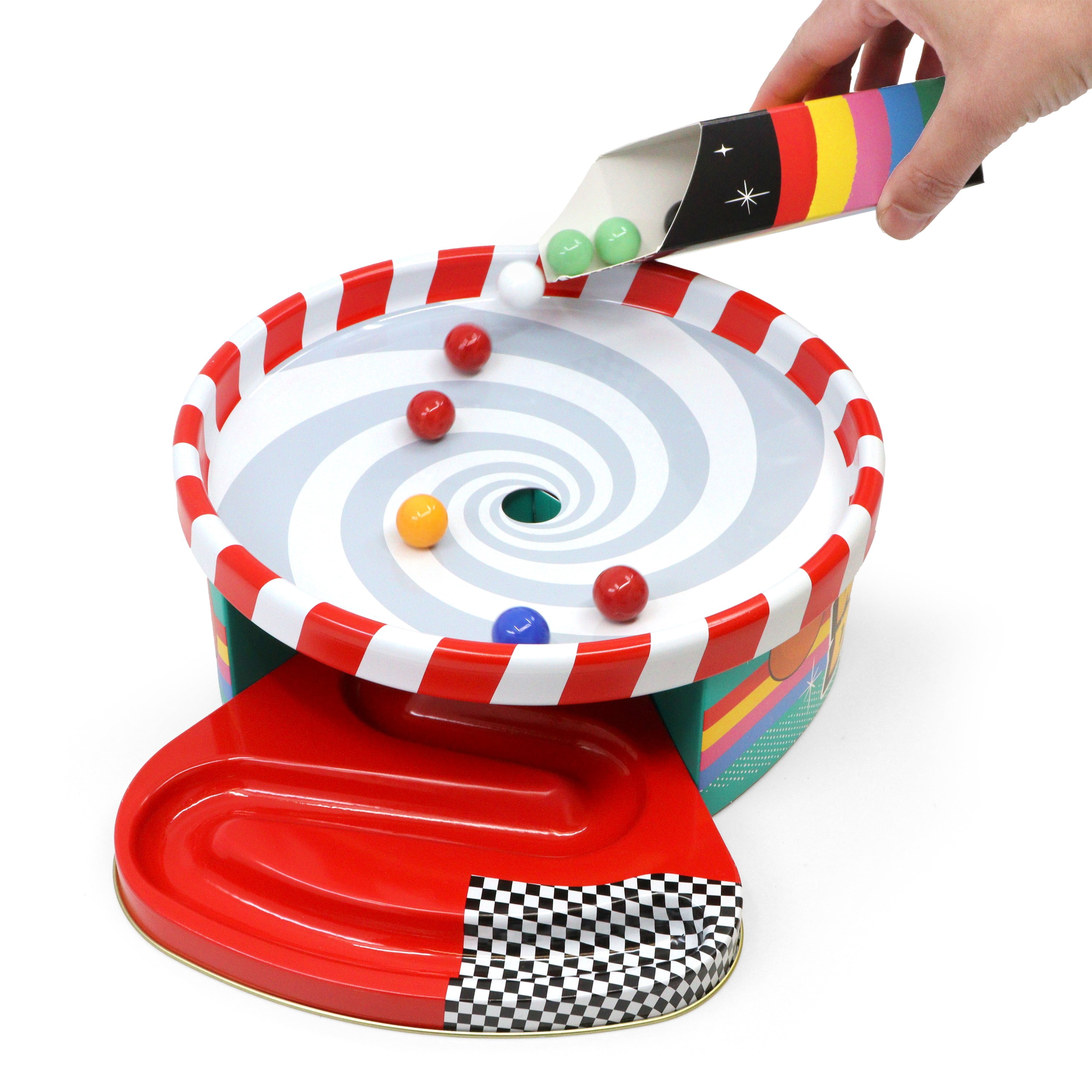 Big Potato Games Whirly Derby: Spinning Marble Racing Game – 2 to 6 Players, Ages 8+