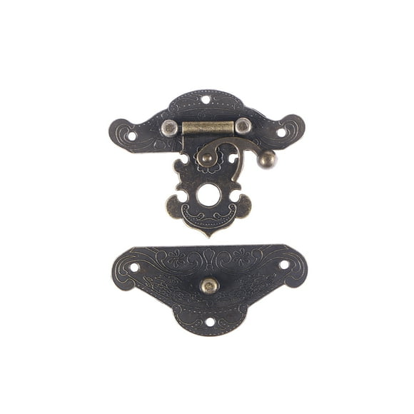 Retro Vintage Decorative Latch Hasp Wooden Jewelry Box Cabinet Chest Closure Lock (Big Size)