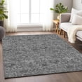 thumbnail image 6 of HomeRoots 664620 5 x 8 ft. Gray & Charcoal Floral Transitional Washable Machine Made Rectangle Area Rug with UV Protection, 6 of 9