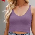 thumbnail image 2 of Wycnly Tank Tops for Women Cozy Fluffy Slim Fit Vest Going out Cropped Tops Summer Solid V-Neck Sleeveless Shirts Fashion Blouses Purple s, 2 of 7