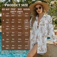 thumbnail image 7 of Xoenoiee Rabbit Bunny Flower Print Women's Swimsuit Cover Up Shirt Button Down Long Sleeve Bathing Suit Coverup Easter Summer V Neck Beach Dress Vacation Outfit, M, 7 of 7