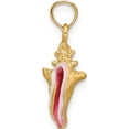 thumbnail image 3 of 14K Yellow Gold Enameled 3-D Conch Shell Pendant (22 X 9) Made In Peru k1899, 3 of 6