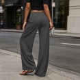 thumbnail image 6 of QIYAGBSA Wide Leg Pants for Women Drawstring Waist with Grommet Detail Side Pockets Relaxed Fit Casual Summer (Gray S), 6 of 8