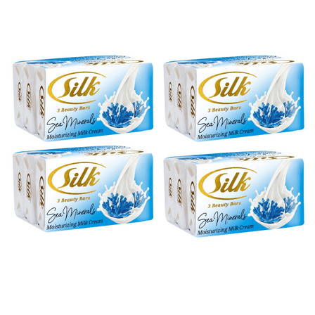 Silk Sea Minerals Bar Soap 3 Bars, 3.53oz Each, Sensitive Skin (4 pack)