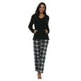 thumbnail image 4 of U2SKIIN Couple Pajama Sets, Plaid Matching Pajama Set for Men and Women Soft Warm Pjs Set（Black /White-black Plaid Womens, Small）, 4 of 7