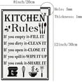 thumbnail image 2 of Kitchen Rules Tin Sign Vintage Funny Metal Wall Decor Decoration Art Mural Hanging Iron Painting for Home Garden Bar Pub Kitchen Living Room Office Garage Poster Plaque 12 x 8inch, 2 of 8