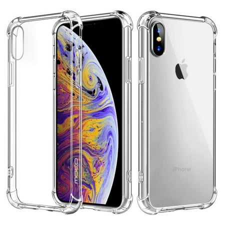 U.TECH Clear Protective Case Cover for iPhone X, Xs, 10 iPhone Case Shockproof Dirtproof Hybrid Armor Rubber Silicone Gel Soft Cover - 100% Clear [fits iPhone X / iPhone XS]