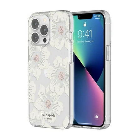 kate spade new york - Protective Hard Shell Case for Apple® iPhone® 11 Pro - Cream With Stones/Hollyhock Floral Clear