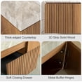 thumbnail image 4 of 48" Floating Bathroom Vanity with Sink, Modern Plywood Bathroom Storage Cabinet with Drawer and 2 Doors, Light Gray Sintered Stone Countertop and White Ceramic Basin, Pre-assembled, Dark Oak, 4 of 6
