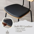 thumbnail image 6 of Dayalane Modern Rattan Dining Chairs Set of 2, PU Leather Upholstered Seats with Open Backrest Metal Legs, Armless Side Chairs for Dining Room or Kitchen, White, 6 of 7