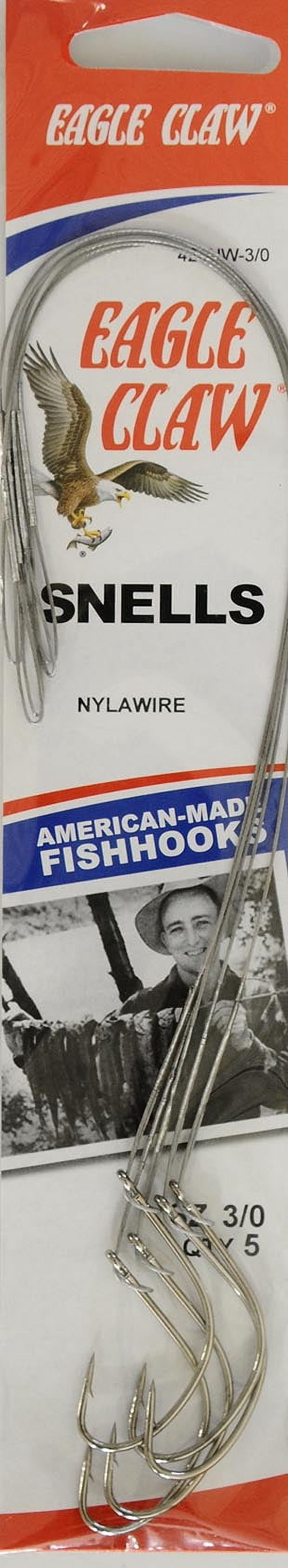(2 pack) Eagle Claw 424NWH-3/0 Nylawire Snell Kahle, Nickel Plated, Size 3/0